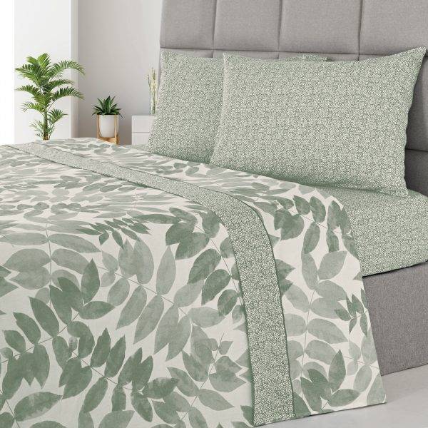 Jogo Cama Flanela - Atenas | Folhas